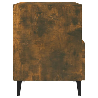 Comodini 2 pz Rovere Fumo in Legno Multistrato