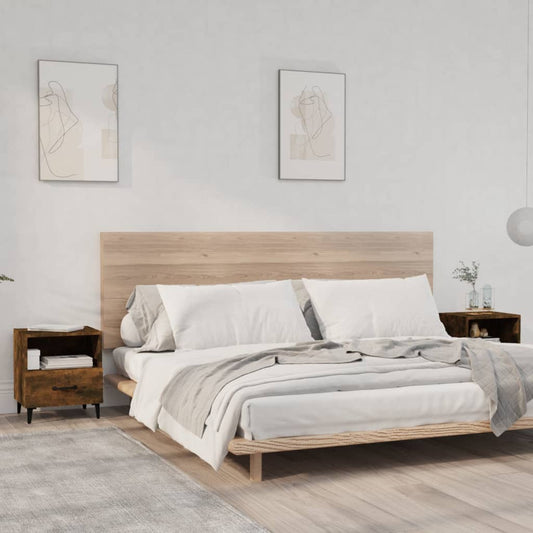Comodini 2 pz Rovere Fumo in Legno Multistrato - homemem39