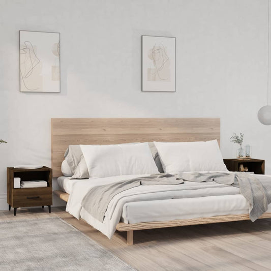 Comodini 2 pz Rovere Marrone in Legno Multistrato - homemem39
