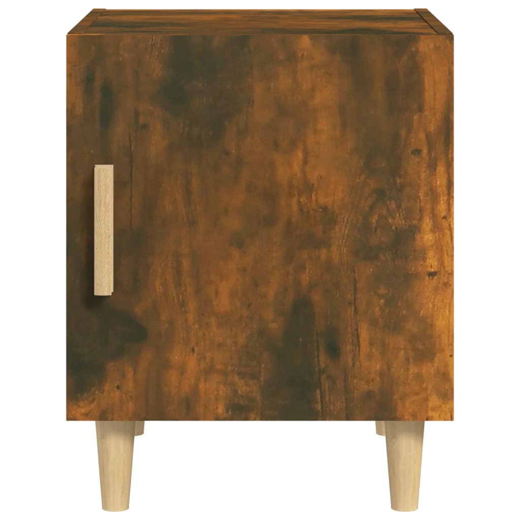 Comodini 2 pz Rovere Fumo in Legno Multistrato