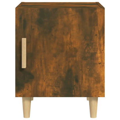 Comodini 2 pz Rovere Fumo in Legno Multistrato