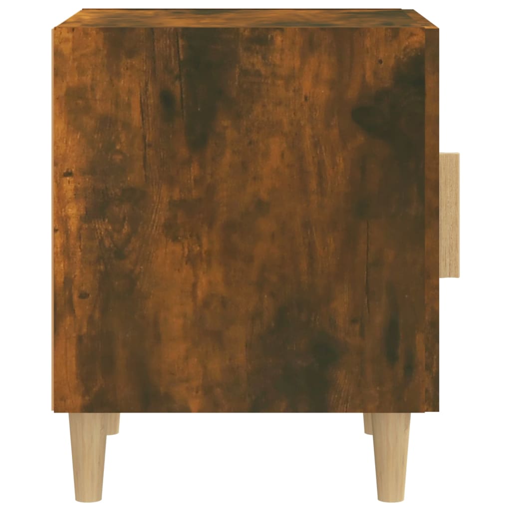 Comodini 2 pz Rovere Fumo in Legno Multistrato