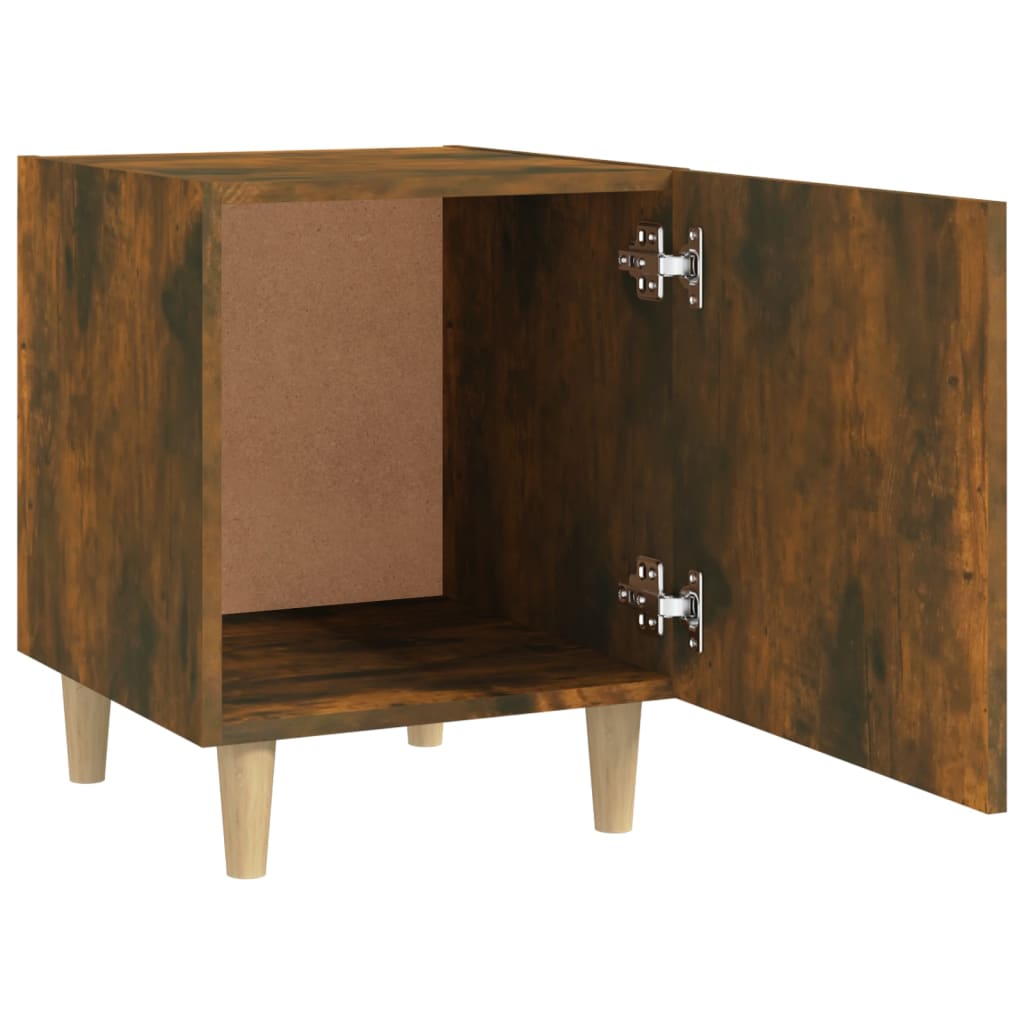 Comodini 2 pz Rovere Fumo in Legno Multistrato