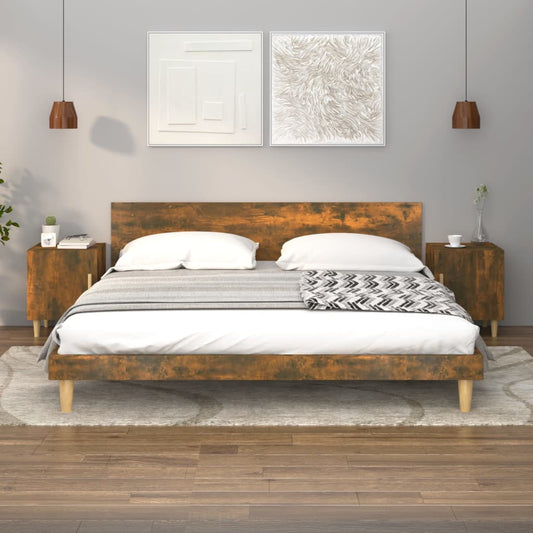 Comodini 2 pz Rovere Fumo in Legno Multistrato - homemem39