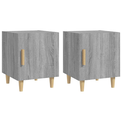 Comodini 2 pz Grigio Sonoma in Legno Multistrato