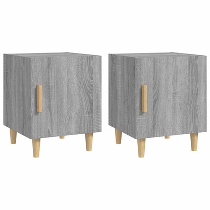 Comodini 2 pz Grigio Sonoma in Legno Multistrato