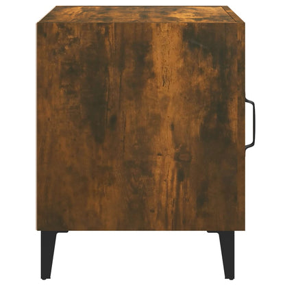 Comodini 2 pz Rovere Fumo in Legno Multistrato