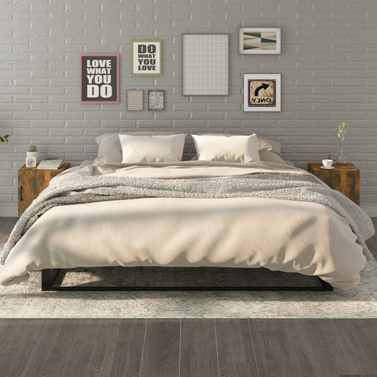 Comodini 2 pz Rovere Fumo in Legno Multistrato - homemem39