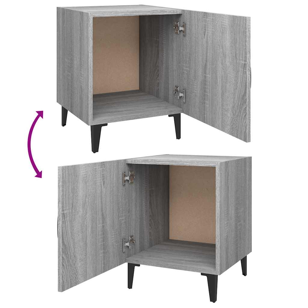 Comodini 2 pz Grigio Sonoma in Legno Multistrato
