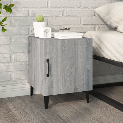 Comodini 2 pz Grigio Sonoma in Legno Multistrato