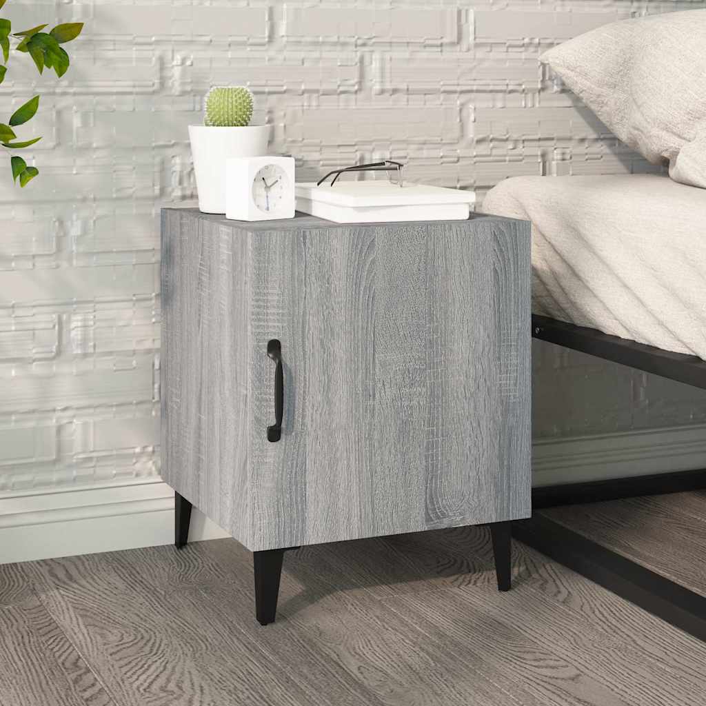 Comodini 2 pz Grigio Sonoma in Legno Multistrato