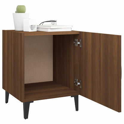 Comodini 2 pz Rovere Marrone in Legno Multistrato