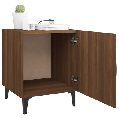 Comodini 2 pz Rovere Marrone in Legno Multistrato