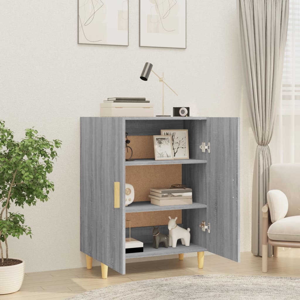 Credenza Grigio Sonoma 70x34x90 cm in Legno Multistrato - homemem39
