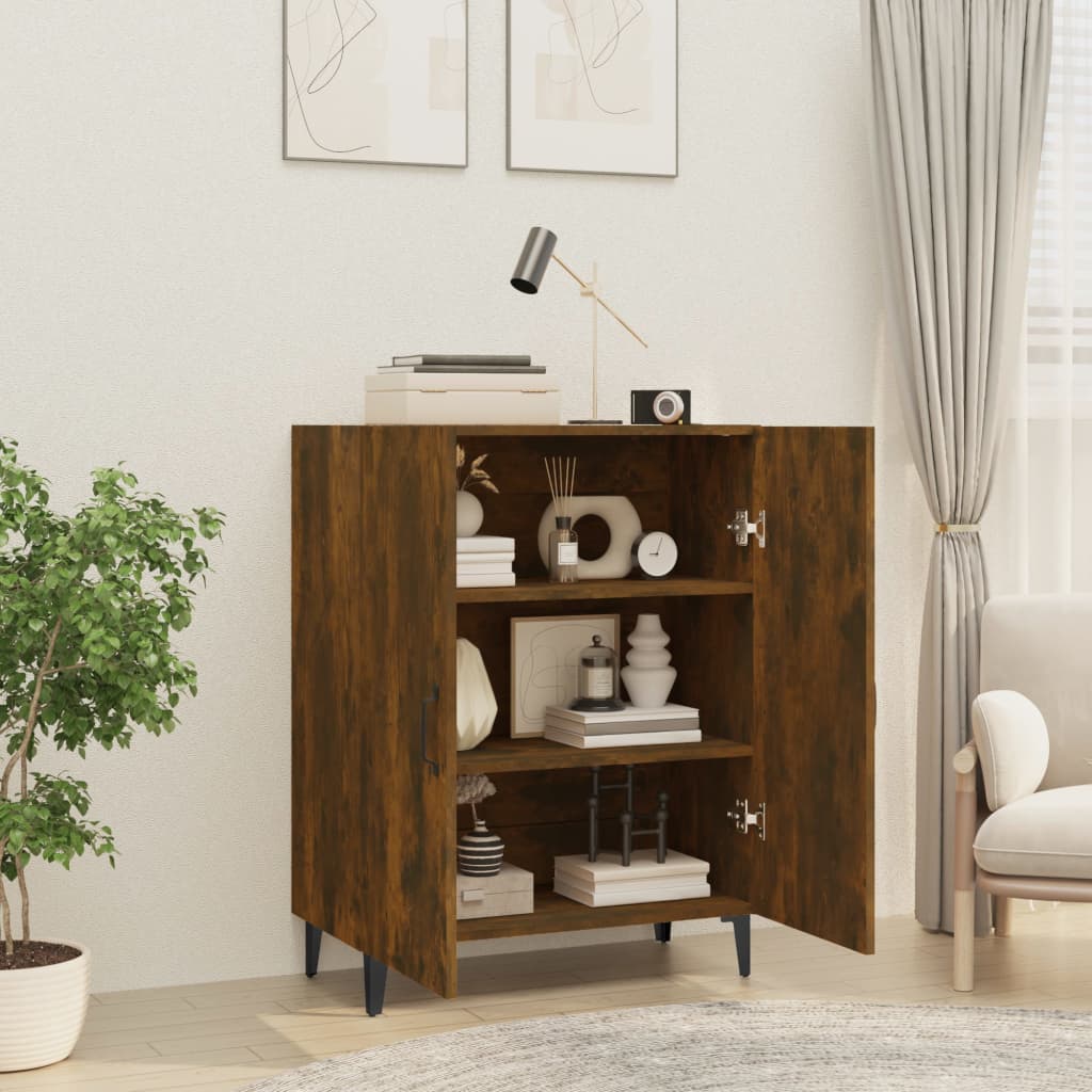 Credenza Rovere Fumo 70x34x90 cm in Legno Multistrato - homemem39