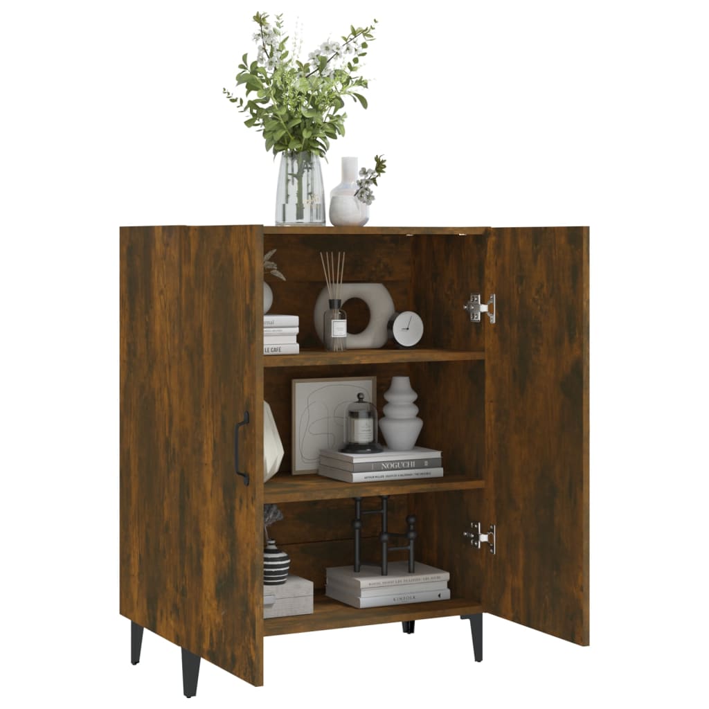 Credenza Rovere Fumo 70x34x90 cm in Legno Multistrato - homemem39