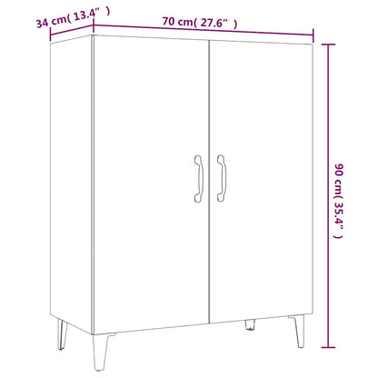 Credenza Rovere Fumo 70x34x90 cm in Legno Multistrato