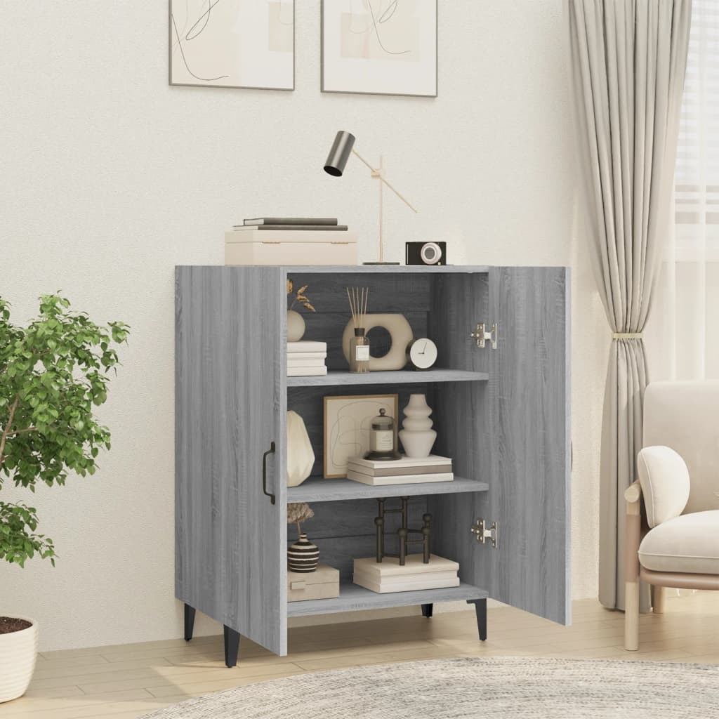 Credenza Grigio Sonoma 70x34x90 cm in Legno Multistrato - homemem39