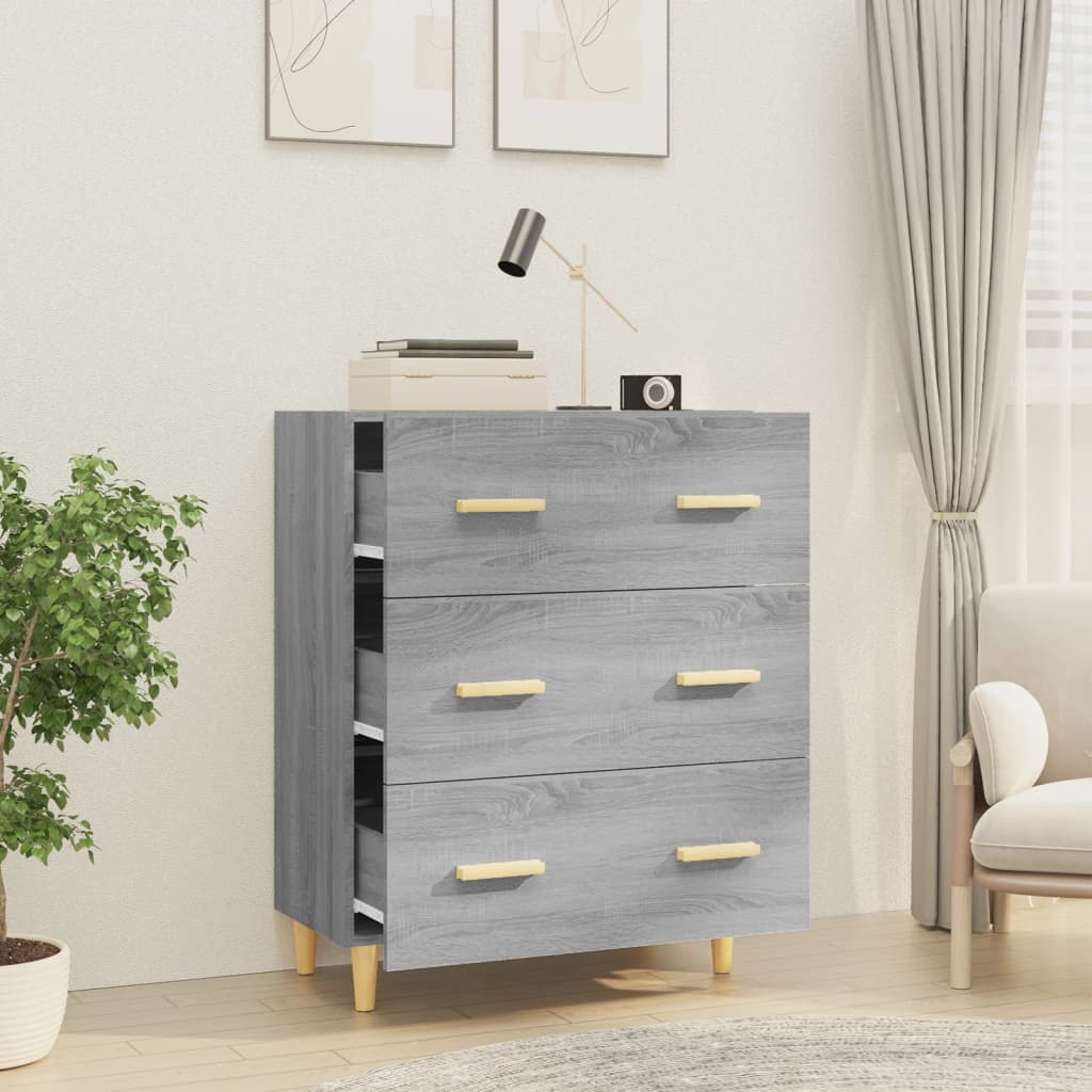 Credenza Grigio Sonoma 70x34x90 cm in Legno Multistrato