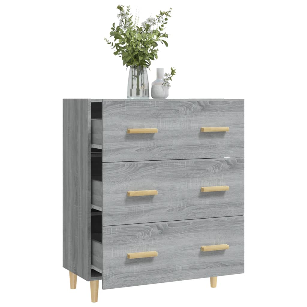 Credenza Grigio Sonoma 70x34x90 cm in Legno Multistrato