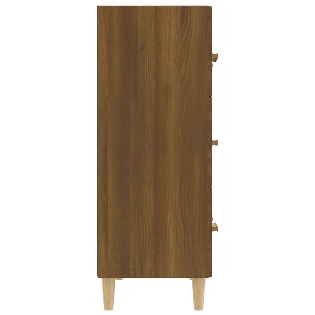 Credenza Rovere Marrone 70x34x90 cm in Legno Multistrato