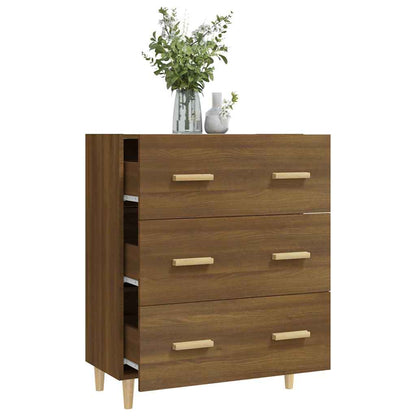 Credenza Rovere Marrone 70x34x90 cm in Legno Multistrato