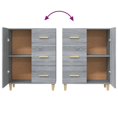 Credenza Grigio Sonoma 69,5x34x90 cm in Legno Multistrato