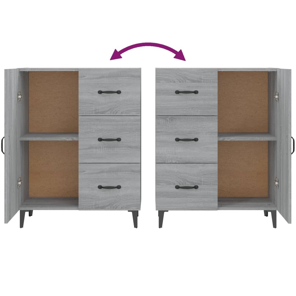 Credenza Grigio Sonoma 69,5x34x90 cm in Legno Multistrato