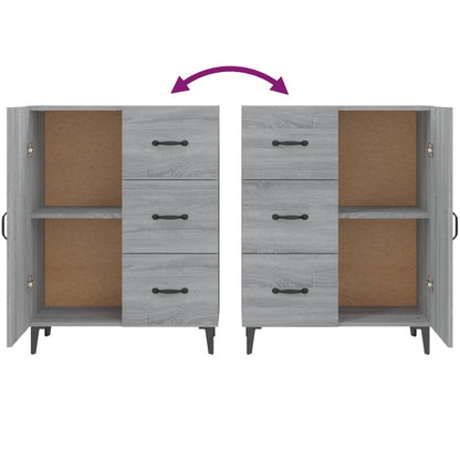 Credenza Grigio Sonoma 69,5x34x90 cm in Legno Multistrato