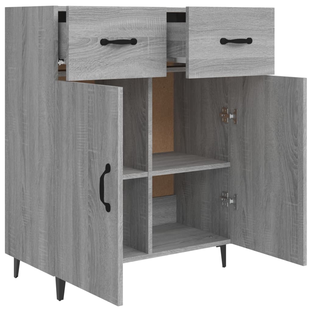 Credenza Grigio Sonoma 69,5x34x90 cm in Legno Multistrato - homemem39
