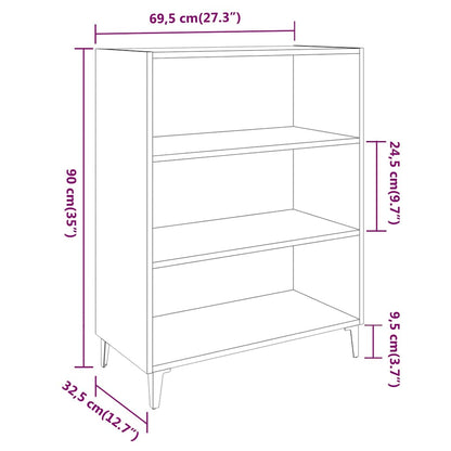 Credenza Rovere Fumo 69,5x32,5x90 cm in Legno Multistrato