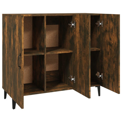 Credenza Rovere Fumo 90x34x80 cm in Legno Multistrato - homemem39