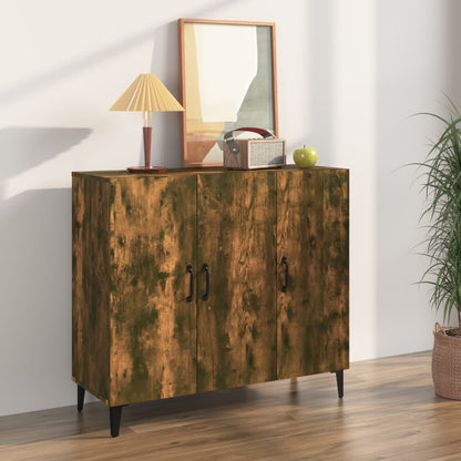 Credenza Rovere Fumo 90x34x80 cm in Legno Multistrato - homemem39