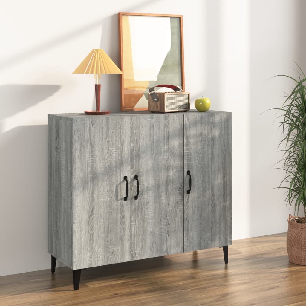 Credenza Grigio Sonoma 90x34x80 cm in Legno Multistrato - homemem39
