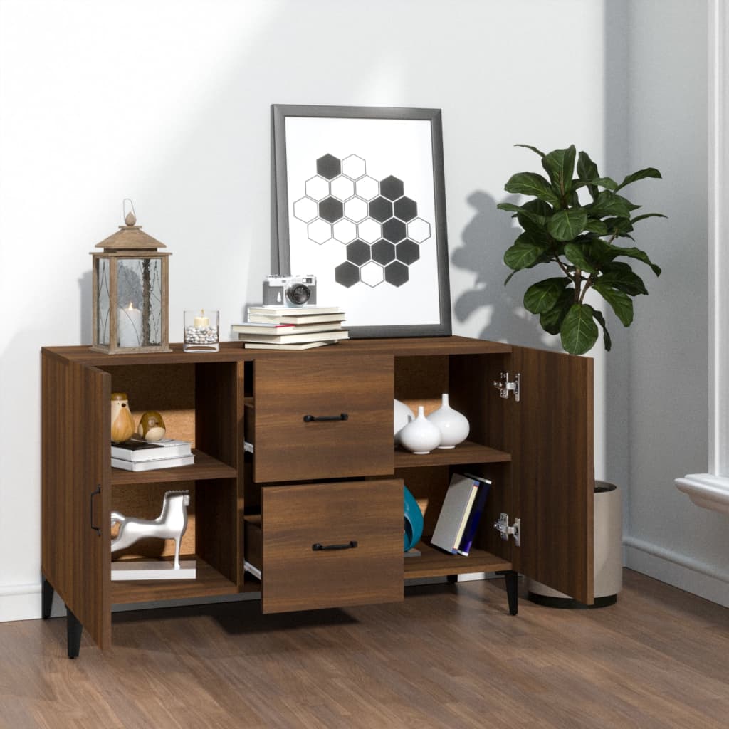 Credenza Rovere Marrone 100x36x60 cm in Legno Multistrato