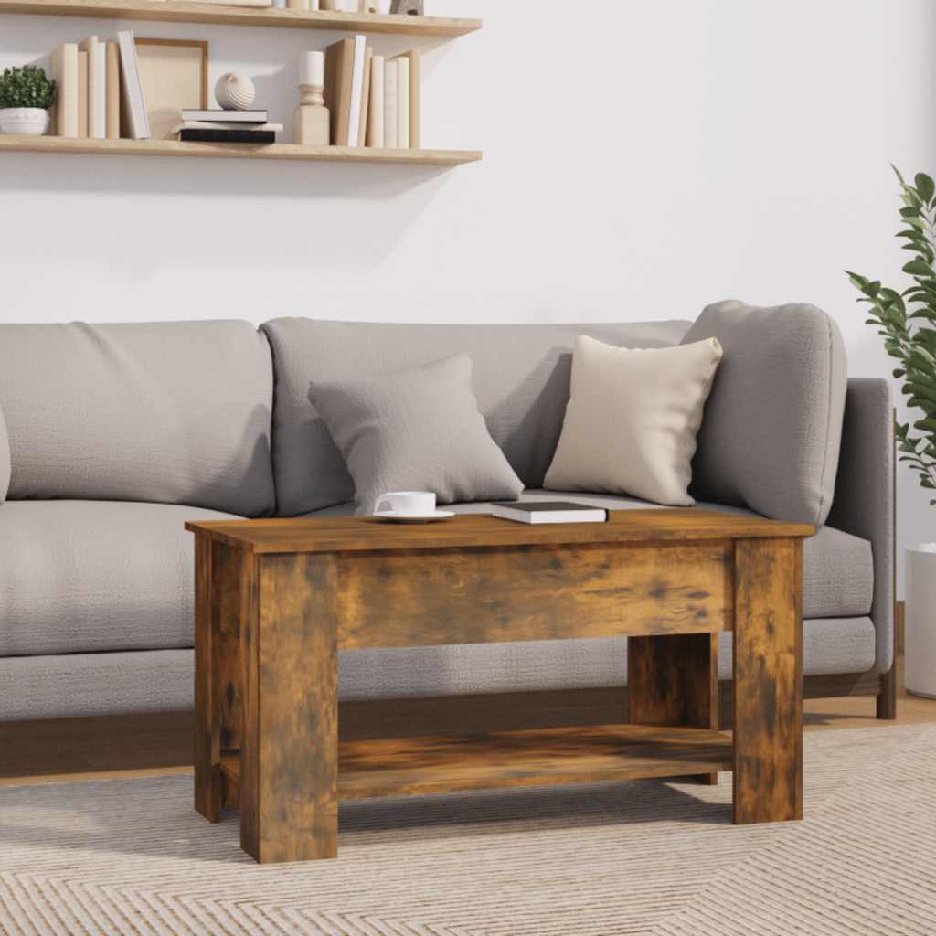 Tavolino da Salotto Rovere Fumo 101x49x52 cm Legno Multistrato | homemem39