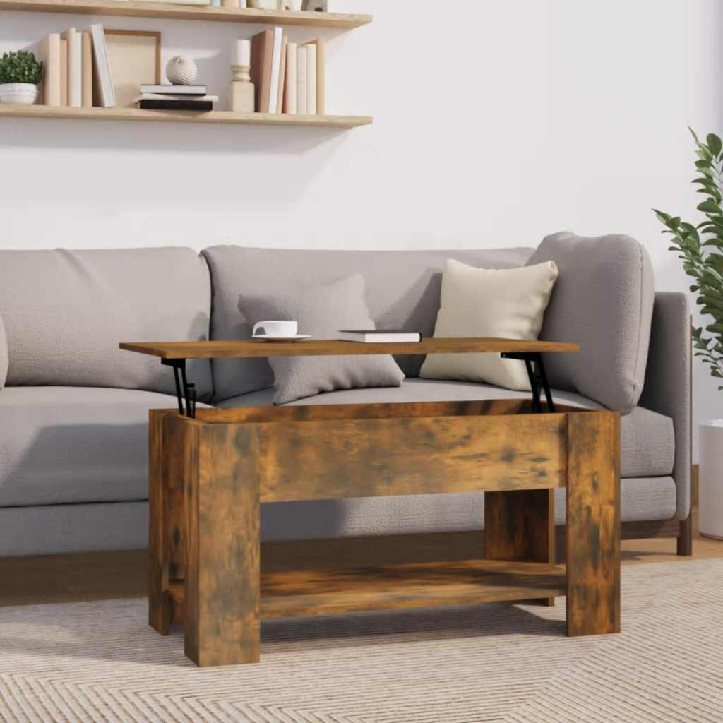 Tavolino da Salotto Rovere Fumo 101x49x52 cm Legno Multistrato | homemem39