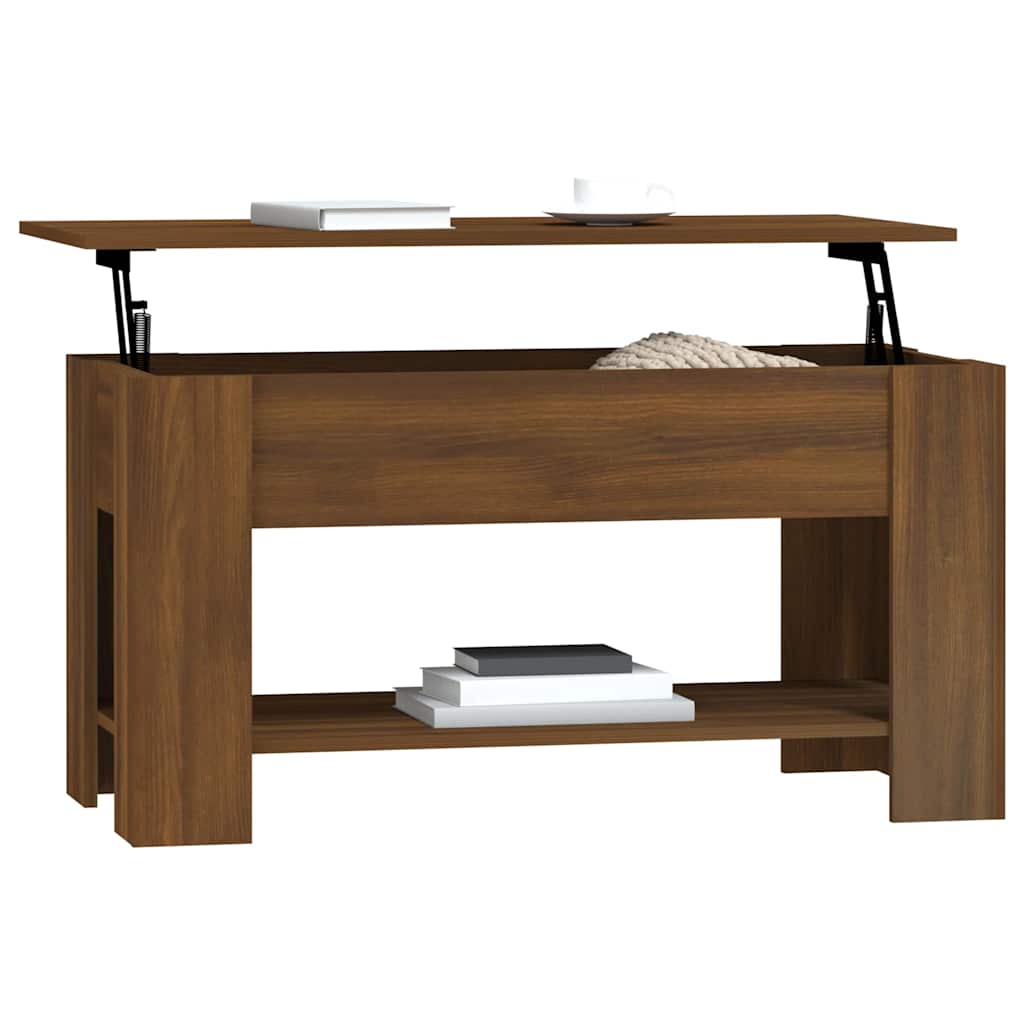 Tavolino Salotto Rovere Marrone 101x49x52 cm Legno Multistrato | homemem39