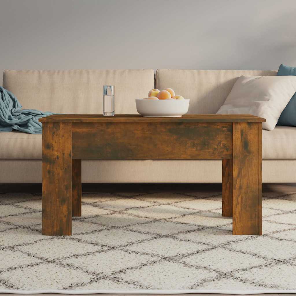 Tavolino da Salotto Rovere Fumo 101x49x52 cm Legno Multistrato