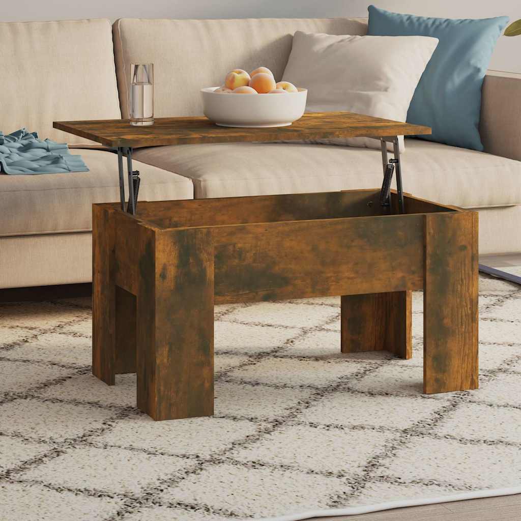 Tavolino da Salotto Rovere Fumo 79x49x41cm in Legno Multistrato