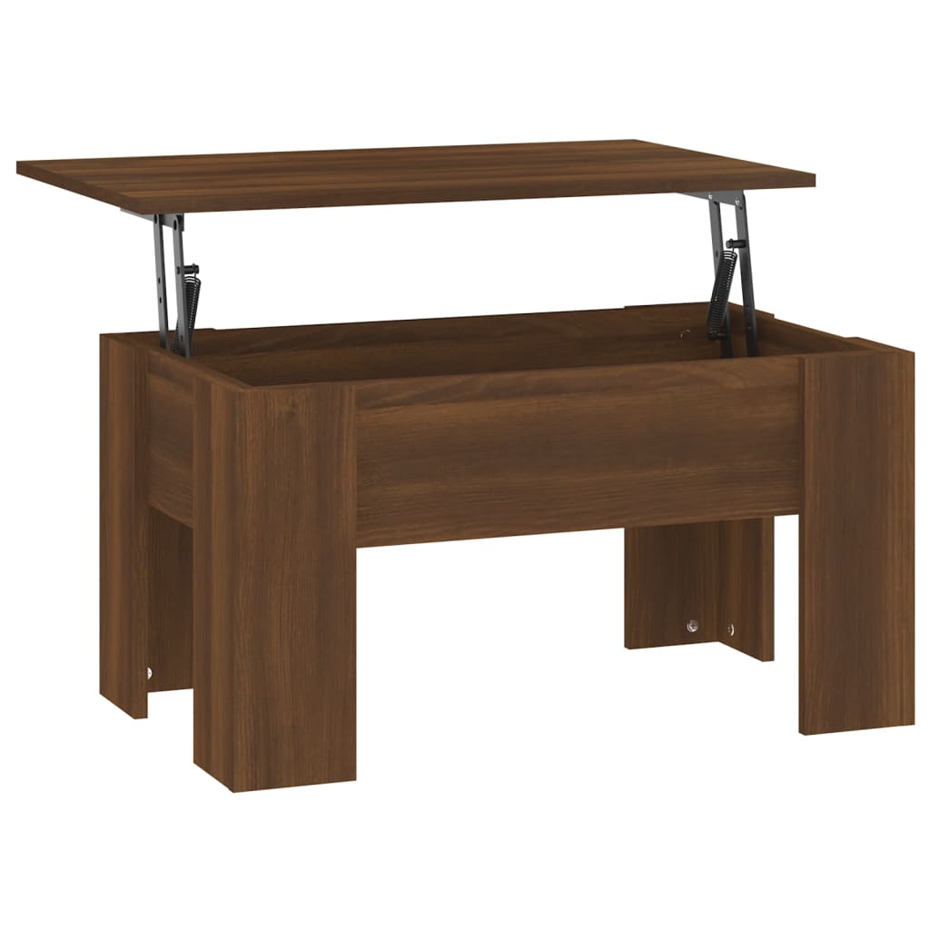 Tavolino da Salotto Rovere Marrone 79x49x41cm Legno Multistrato | homemem39