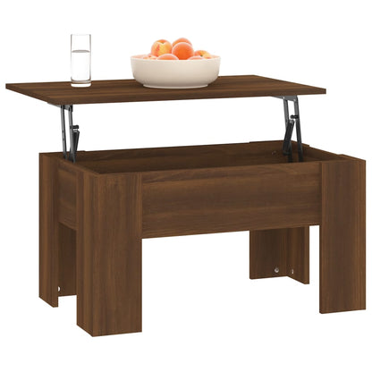 Tavolino da Salotto Rovere Marrone 79x49x41cm Legno Multistrato | homemem39