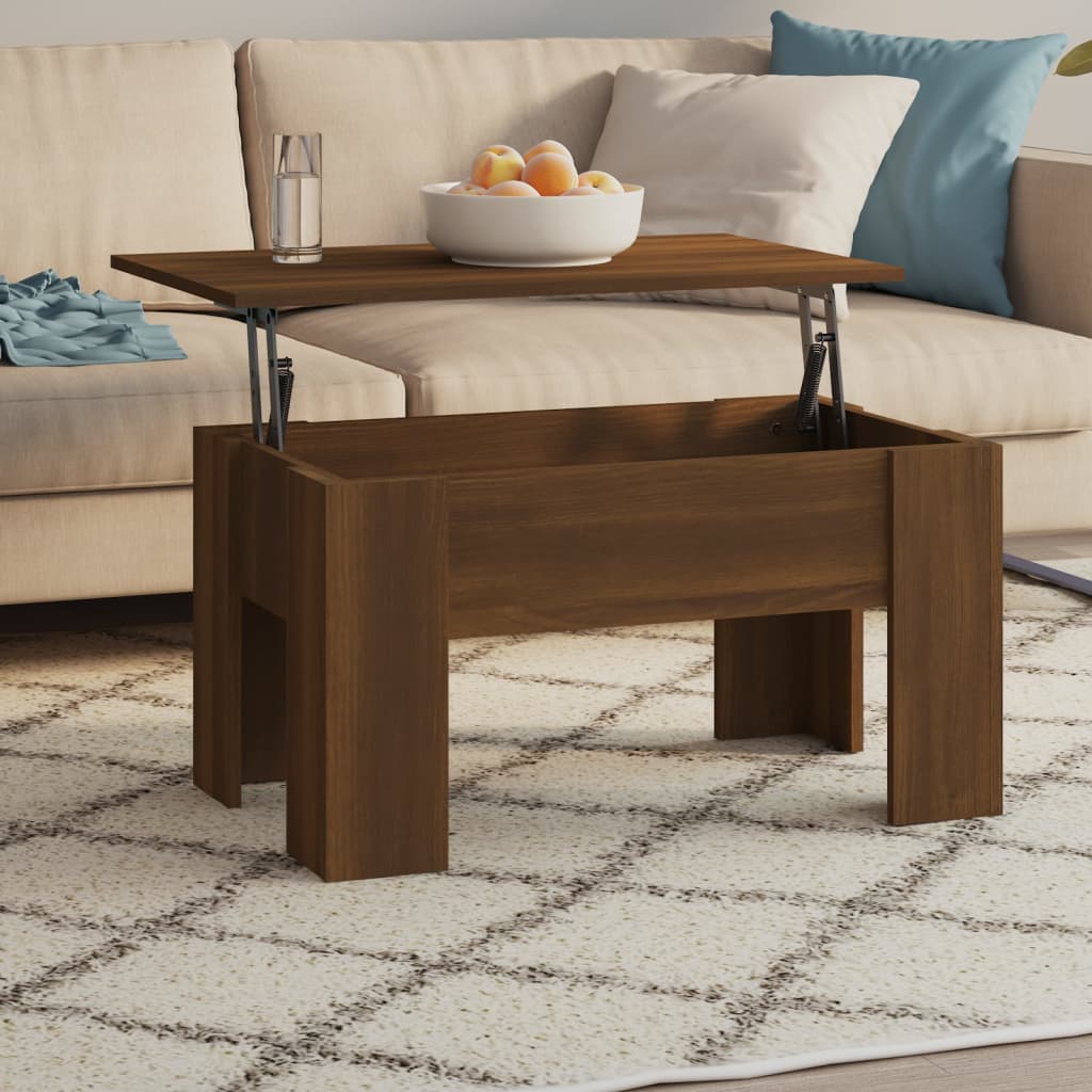 Tavolino da Salotto Rovere Marrone 79x49x41cm Legno Multistrato | homemem39