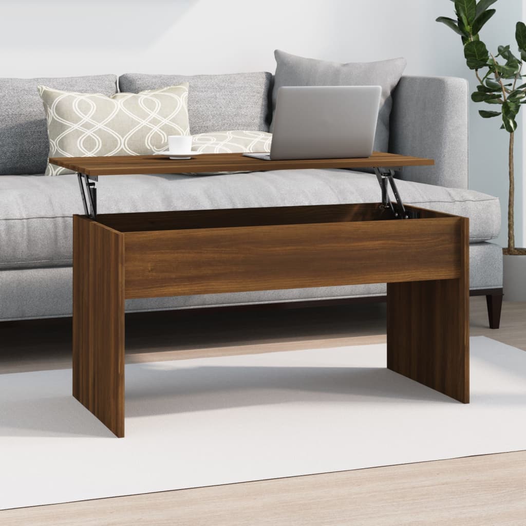 Tavolino Rovere Marrone 102x50,5x52,5 cm in Legno Multistrato | homemem39