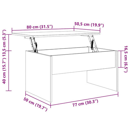Tavolino Salotto Grigio Sonoma 80x50,5x41,5cm Legno Multistrato