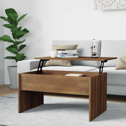 Tavolino Rovere Marrone 80x50,5x41,5 cm in Legno Multistrato | homemem39
