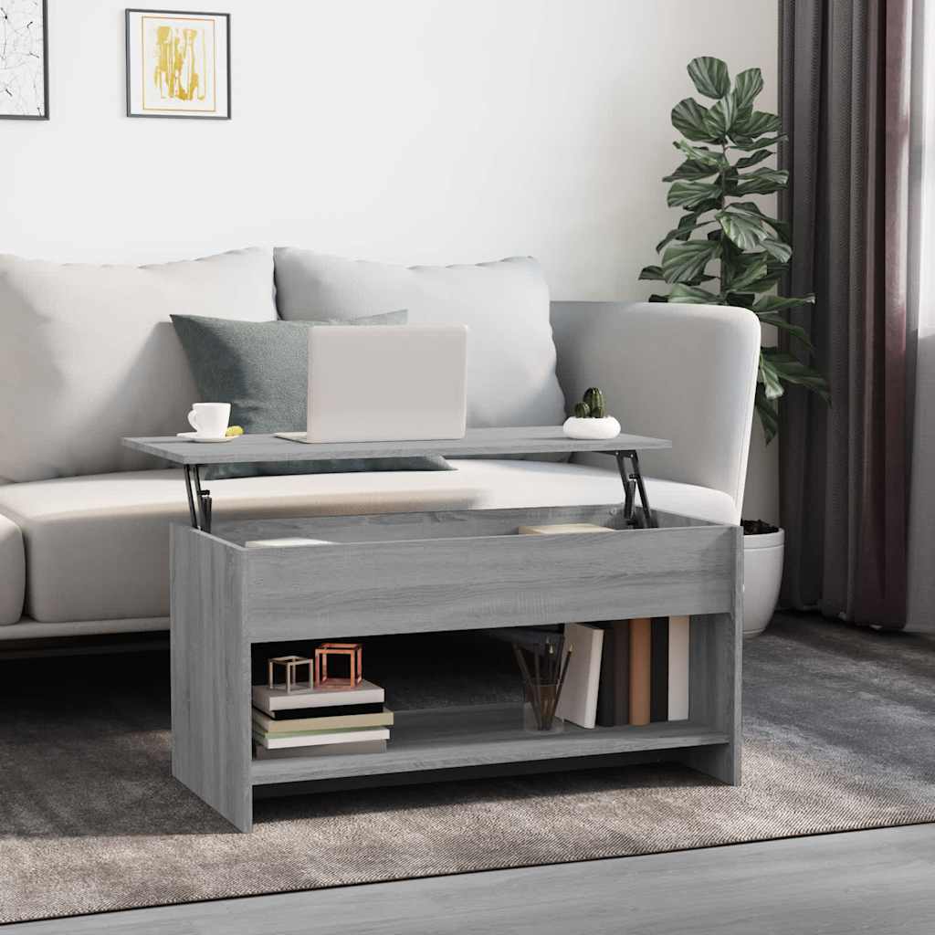 Tavolino Salotto Grigio Sonoma 102x50x52,5 cm Legno Multistrato