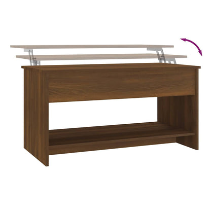 Tavolino Salotto Rovere Marrone 102x50x52,5cm Legno Multistrato | homemem39