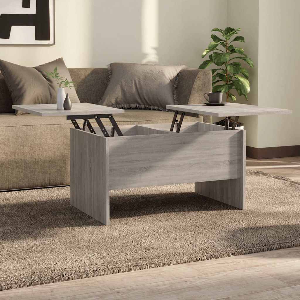 Tavolino Salotto Grigio Sonoma 80x50x42,5 cm Legno Multistrato