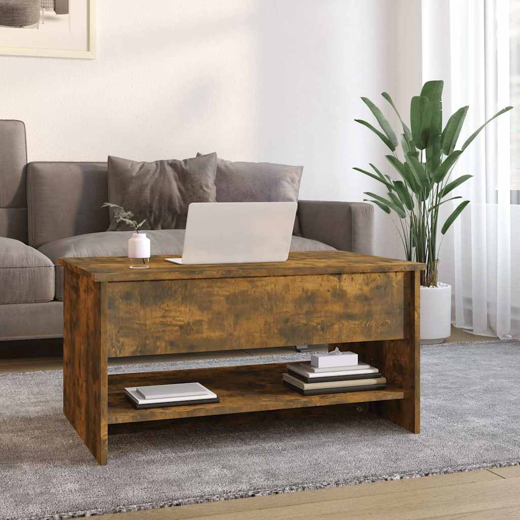 Tavolino da Salotto Rovere Fumo 80x50x40 cm Legno Multistrato